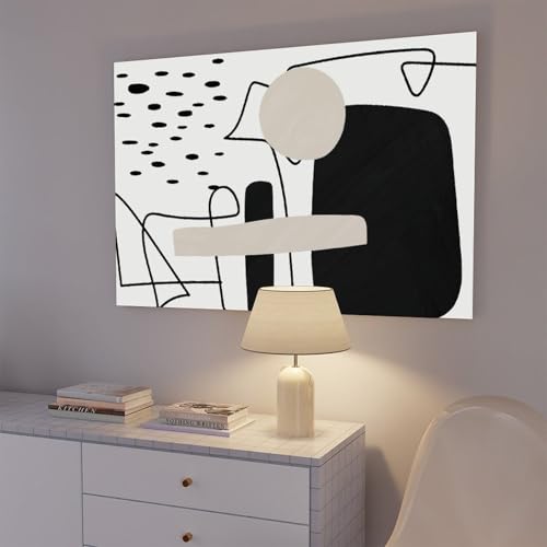 Minimalist Black & White Line Art Wall Decor Poster Wall Art Decor Print Picture Paintings for Living Room Bedroom Decoration Unframe 12x18inch