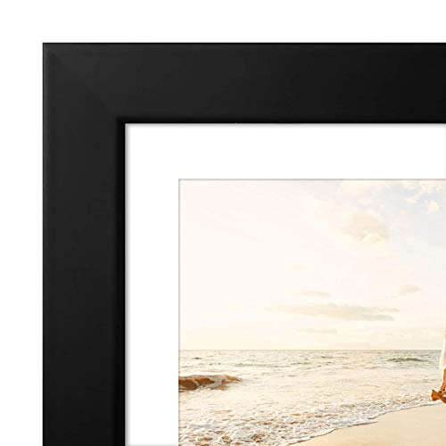 Americanflat 5x7 Picture Frame with Shatter-Resistant Glass - Set of 2 - Use as 4x6 Frame with Mat or Display 5x7 Photo Without Mat - Signature Collection - Picture Frames for Tabletop or Wall - Black | Engineered Wood construction, Shatter-resistant glas