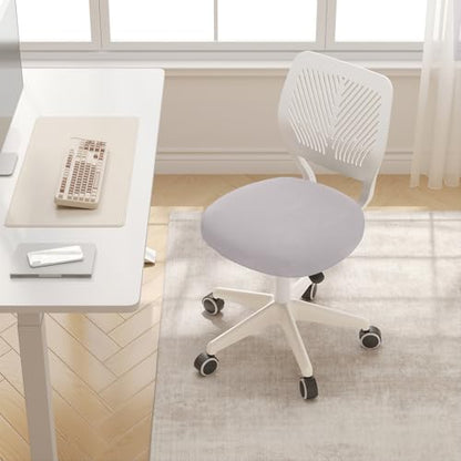 JPBSTO Armless Desk Chair, Height Adjustable Swivel Office Rolling Task Chairs with Soft Mesh Padded Cushion, Ergonomic Small Study Computer Chair for Girls Boys Teens (Gray, 1PC) - color: Grey