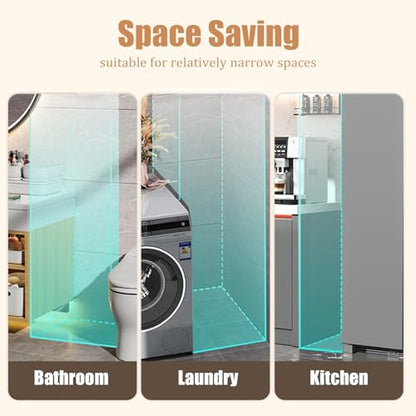 4-Tier Bathroom Floor Cabinet,Narrow Slim Storage Cabinet with Wheels,Movable Cabinet for Small Sapce, Bathroom,Living Room - size: 4-Tier-7.9"W