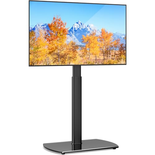 YOMT Universal TV Floor Stand with Mount for 27-70 Inch LCD LED OLED TVs, Swivel Height Adjustable Tall TV Stand, Space Saving Design for Corner Bedroom Living Room, Black - color: Black