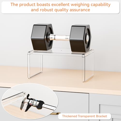 2 Pack Acrylic Cabinet Organizer,2 Tier Stackable Shelves for Cabinets,RV Pantry Organization,Counter Space Saver Desk Organizers,Cupboard Shelf and Cabinet Stand & Risers for Mug,Cup,Dish