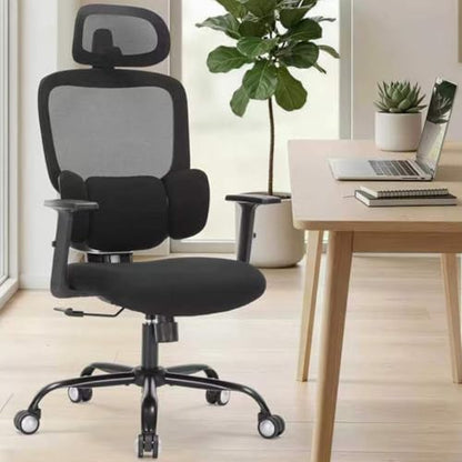 Office Chair Ergonomic Desk Chairs with Adjustable Lumbar Support & Headrest, Mesh High Back Home Office Desk Chairs with Adjustable Height Armrests, Comfy Swivel Task Computer Chair