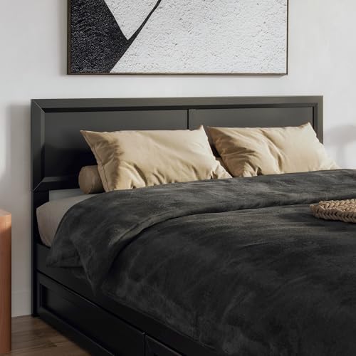 AFI, Sophia Adjustable Modern Queen Wood Headboard, Black - color: Black, size: Queen (U.S. Standard)
