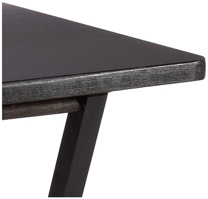 Amazon Basics Portable Foldable TV Tray Table with Storage Rack, Space-Saving Design, 15" x 19" x 26", Black, 4-Pack - color: Black