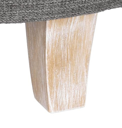 HomePop 19" Round Storage Ottoman - Gray Woven - color: Gray Woven