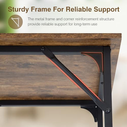 FDW 39 inches Computer Desk, Modern Simple Style Desk for Home Office, Study Student Writing Desk,Brown - color: Brown, size: 40 Inches