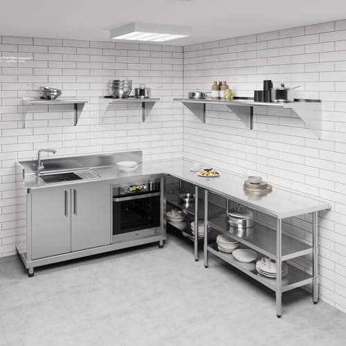 AmGood 18 in. x 72 in. Stainless Steel Wall Shelf | NSF | Metal Shelving | Garage, Laundry, Storage, Utility Room | Restaurant, Commercial Kitchen - size: 18 in. x 72 in.