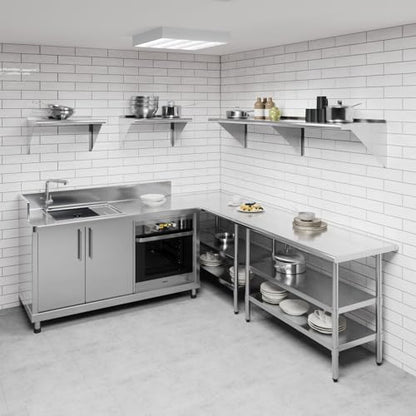 AmGood 18 in. x 72 in. Stainless Steel Wall Shelf | NSF | Metal Shelving | Garage, Laundry, Storage, Utility Room | Restaurant, Commercial Kitchen - size: 18 in. x 72 in.