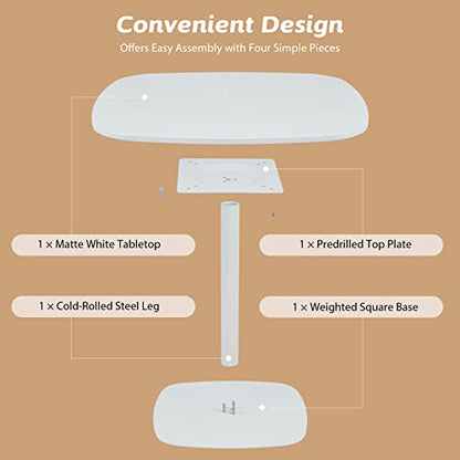 VONLUCE Modern Square Dining Table for 2 and 4 Person, 32 Inch Small Pedestal Kitche Dinner Table, Mid Century Style with 220lb Capacity, White - color: 32" White Squre