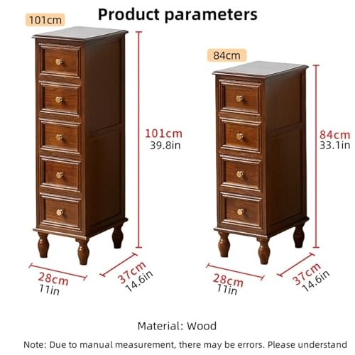 Narrow Bedside Table Tall Skinny Storage Tower Vertical Chest of Drawers Wood Storage Cabinet Small Nightstand Side Table for Bathroom Living Room Entryway Hallway Practical(White,84cm) - color: White, size: 84cm
