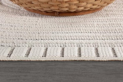 Modern Runner Rug 2x7 Luxury Swirl Curved Micro Loop Hallway Rugs Soft High-Low Pile Stain Resistant Easy to Clean Non-Shedding Durable Entryway Kitchen Indoor Area Carpet (White) - color: Curved / White, size: 2' x 7' (Rectangular)