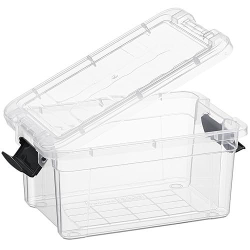 Superio Clear Storage Bins with Lids, Stackable Storage Box with Latches and Handles, Extra Small, 6 Pack 1.75 Quart - size: 1.85 Qt, style: 6 Pack