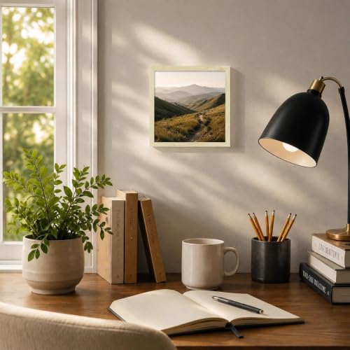 HEART ART 10x10 Natural Wood Picture Frame Set of 9,Display Pictures 6x6 with Mat or 10 x 10 without Mat,Multi Collage Gallery Square Photo Frames for Wall | Gallery Wall Frame Set, Collage, Square Picture Frame - color: Natural Wood, size: 10x10 for 6x6