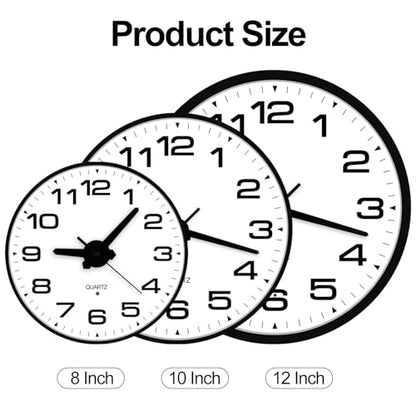 JoFomp Lighted Wall Clocks Battery Operated, 12 Inch Wall Clock for Bedroom Night Glow, Light Up Wall Clock Silent, Glow in The Dark Wall Clocks for Living Room Decor, Light Sensor - Auto Lighting - size: 12 Inch