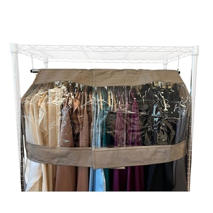 Garment Cover for Closet Rod and Portable Clothing Rack Shoulder Dust Cover - Protect Your Wardrobe in Style - Adjustable to fit 20" to 36" long - 6 Pack