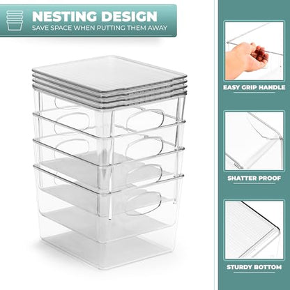 Sorbus Small Clear Plastic Storage Bins With Lids - Stackable Organizer For Toys, Clothes, Medicine, Makeup, Closet, Art Supplies, Bathroom, Shoes (2 Pack) - size: Small, style: 2 Pack