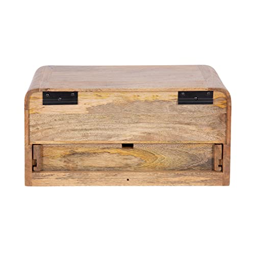 Kate and Laurel Kato Transitional Wood Floating Side Table with Drawer, 18 x 10 x 9, Natural Brown, Modern Wooden Floating Nightstand for Bedroom Bedside Table - color: Natural
