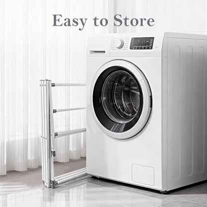 Foldable Clothes Drying Rack 41"x29"x14" - White | Portable Extendable Laundry Drying Rack for Indoor Air Drying Clothing with 4 Hangers - size: 3-Tier