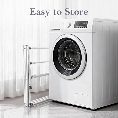 4-Tier Foldable Clothes Drying Rack 15" D x 29" W x 52" H - White | Portable Extendable Laundry Drying Rack for Indoor Air Drying Clothing with 4 Hangers - size: 4-Tier