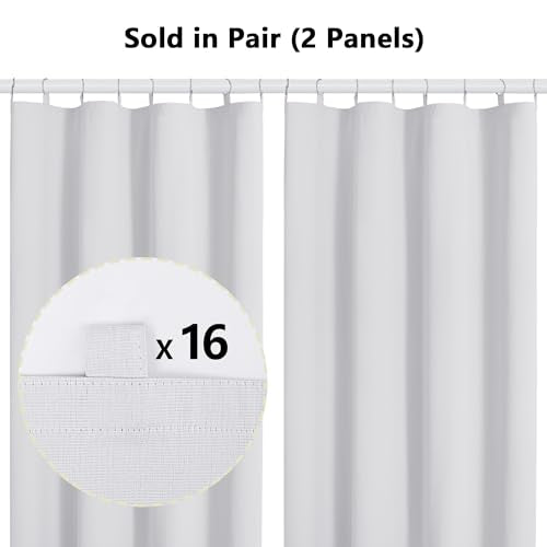 Aiyufeng 패널 2개 커튼 뒤용 100% 암막 커튼 라이너, 213.4cm(84인치) 커튼용 다크닝 단열 암막 라이너, 각 127cm x 길이 203.2cm(50인치 x 80인치), 세트당 라이너 2개, 링 18개 포함 - size: 50"W x 80"L (Pack of 2)
