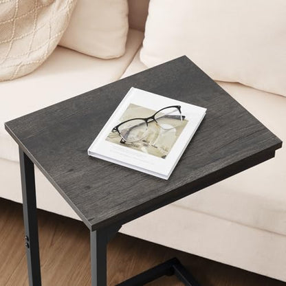 AMHANCIBLE C Shaped End Table Set of 2, Couch Side Table that Slide Under | TV Trays for Eating on Couch, Narrow Small Space Side Tables for Living Room Bedroom, Dark Grey - color: Dark Grey