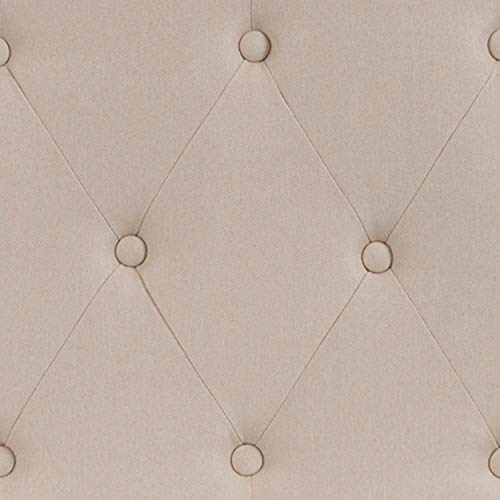 EMMA + OLIVER Twin Tufted Headboard | Adjustable Bed Rail Slots, Fabric Upholstered - color: Beige, size: Twin