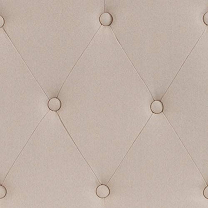 EMMA + OLIVER Twin Tufted Headboard | Adjustable Bed Rail Slots, Fabric Upholstered - color: Beige, size: Twin