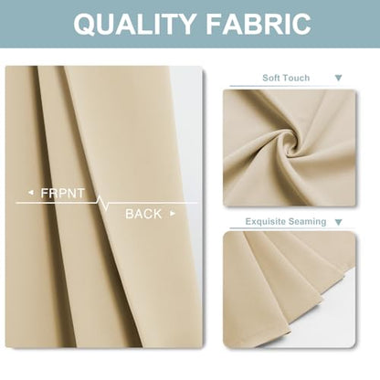 ChrisDowa Blackout Curtains for Bedroom and Living Room 50 Inches Long | 2 Panels Set, Thermal Insulated, Light Blocking, Room Darkening, Grommet, Window Drapes, Biscotti Beige, 29 x 50 Inch - color: Biscotti, size: 29"W x 50"L (Pack of 2)