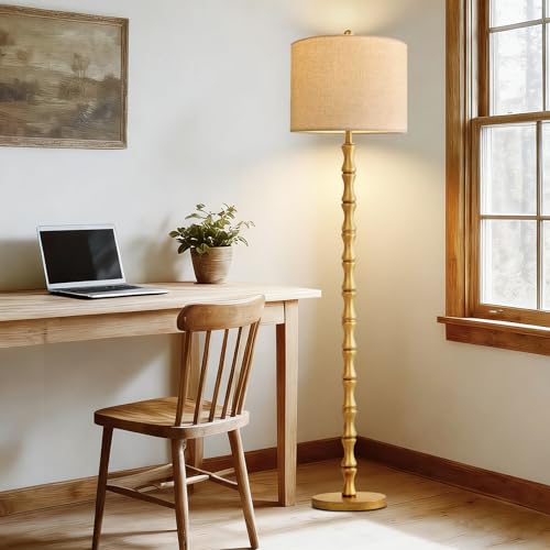 ILLMTW Gold Floor Lamp for Living Room,Bedroom,Mid Century Standing Lamp with Remote Dimmable,Vintage Tall Lamp Farmhouse Industrial Rustic Retro Floor Light Boho Bohemian - size: Floor Lamp-30