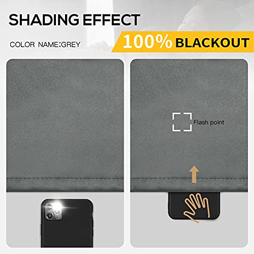 Yakamok Grey Blackout Curtains 84 inches Long for Bedroom 52" Wide 2 Panels | Thermal Insulated Window Treatment Total Blocking Panels with Black Liner for Living Room/Dining Room/Kids Room Grommet Top - color: Grey, size: 52"W x 84"L (Pack of 2)