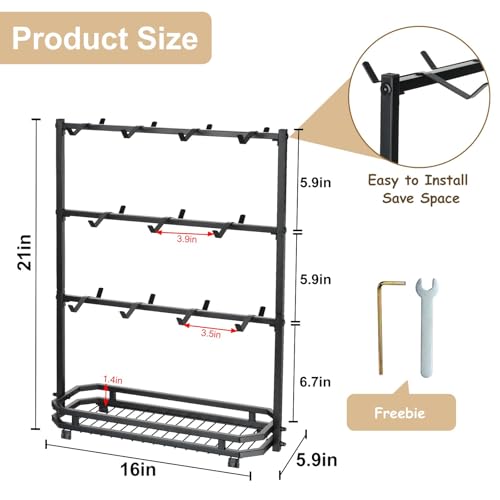 Coffee Mug Holder for Countertop, 22 Hooks Metal Coffee Cup Holder Rack | 3 Tier Mug Tree Holder Rack, Mug Tree Stand with Storage Base for K Cup Coffee Pod Paper Cups Tea Bag, Black - color: 3-Tier