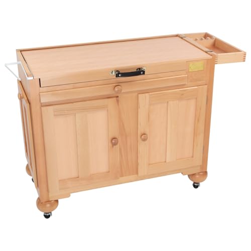 Creative Mark Todd Reifers Signature Artist Workstation - Crafting Table with Storage Cabinet, 38x32x18 Inches - Large Art Desk with Storage for Adults, Finished Beech Wood