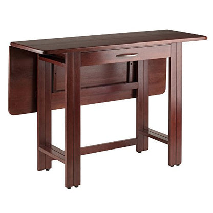 Winsome Taylor Drop Leaf Table with Wide Drawer, for Dining Room, 29", Walnut