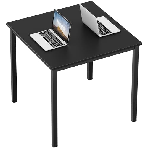 Need Small Square Dining Table 31.5inch Home Office Desk Black | Black Frame Sturdy and Heavy Duty Writing Desk for Small Spaces, Sturdy Writing Table for Home Office or Study Breakroom - color: Black & Black Frame, size: 31.5x31.5 inch