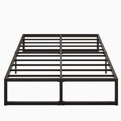 Lutown-Teen 14 Inch Queen Bed Frame with Heavy Duty Steel Slat Support | Sturdy Metal Platform Bed Frame Queen Size No Box Spring Needed, Noise Free, Easy Assembly, Black