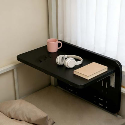 Wall Mounted Desk Folding, Fold Down Table Wall Mounted - Space-Saving Foldable Table for Bedroom, Dorm & Apartment(Black)