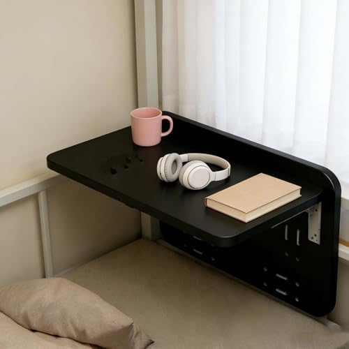 Wall Mounted Desk Folding, Fold Down Table Wall Mounted - Space-Saving Foldable Table for Bedroom, Dorm & Apartment(Black)