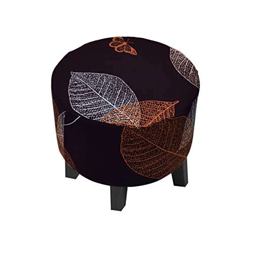 CRFATOP Printed Round Ottoman Covers Slipcover Stretch Footstool Protector Covers Soft Footrest Ottoman Seating Ottoman Throw Cover with Elastic Bottom for Living Room Indoor Outdoor,M,07 - color: Color A07, size: 20-23 in diameter