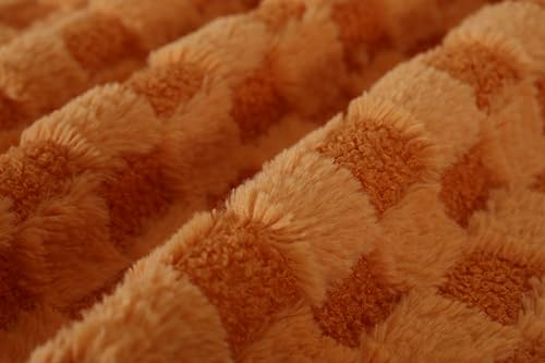 ERYE Upholstered Left Facing Chaise Lounge Chair W/Scroll Arms and Wood Legs, Elegant Chaise Lounge Square Pattern Accent Recliner Lounger Sofa for Living Room Bedroom - color: Orange Faux Fur/L
