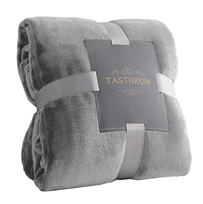 TASTHROW Large Flannel Fleece Throw Blanket, 50×70 Inch - Light Grey | Cozy Lightweight Thick Blanket - All Seasons Suitable for Women, Men and Kids (Two Pack) - color: Lightgrey, size: Two Pack 50"x70"