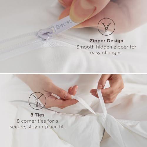 Bedsure Twin Size Duvet Cover with Fitted Sheet - 3 Pieces Prewashed Polyester Extra Soft Bedding Set, Includes 1 Duvet Cover 68''x90'' with Zipper Closure, 1 Pillow Sham, 1 Fitted Sheet, White - color: 00 - White (No Comforter), size: Twin (With Fitted S