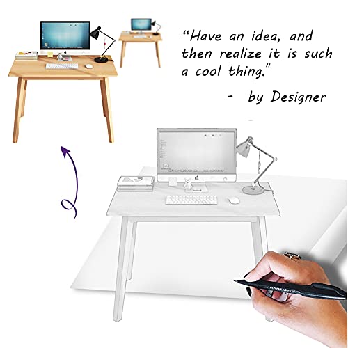 IOTXY Simple Wooden Writing Desk - Modern Minimalist Style PC Laptop Computer Workbench with Solid Wood Legs, 39" W Home Office Work Table for TV Stand Music Video Live Broadcast Workstation, Walnut | Nordic Minimalist Style, MDF Tabletop, Solid Wood Legs
