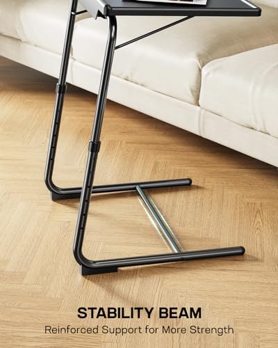 TV Tray - TV Table for Eating, Folding Table Trays with 6 Height & 3 Tilt Angle, TV Tray Table with Cup Holder, Dinner Tray for Eating or Working on Couch, Bed, Living Room, Home & Office - size: 1pcs