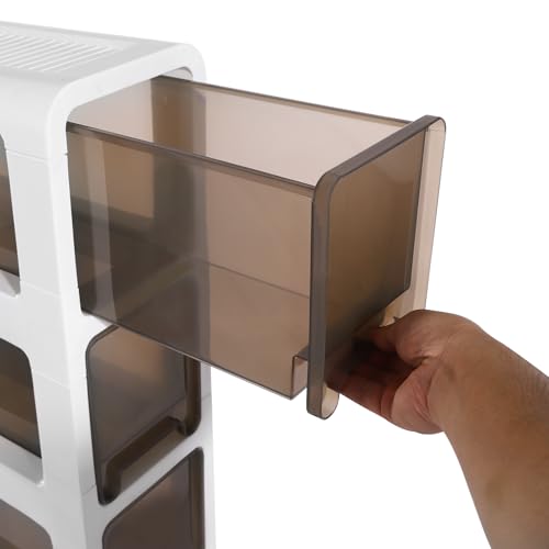 4-Tier Bathroom Floor Cabinet,Narrow Slim Storage Cabinet with Wheels,Movable Cabinet for Small Sapce, Bathroom,Living Room - size: 4-Tier-7.9"W