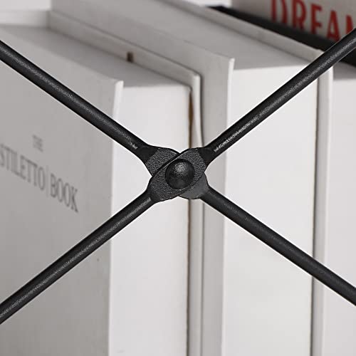 Nouva Small Bookshelf for Small Space 2 Tier Industrial Bookcase Wood and Metal Bookshelves Open Shelf for Bedroom, Living Room, Office, Kitchen, Dark Gray Oak