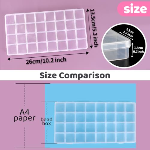 Eppingwin 32 Grids Bead Organizer, Craft Organizers and Storage, Acrylic Organizers, Plastic Bead Organizer Box for Crafts Organizing Storing (2 Pack) - color: 32grids(2 P)