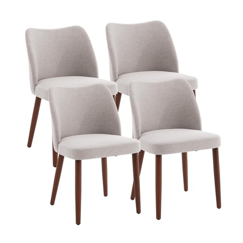 GarveeHome Dining Chairs Set of 4 with Cozy Backrest/Wooden Legs | Dining Chairs Set of 4 with Cozy Backrest/ Wooden Legs No tools Needed - color: Light Grey
