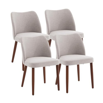 GarveeHome Dining Chairs Set of 4 with Cozy Backrest/Wooden Legs | Dining Chairs Set of 4 with Cozy Backrest/ Wooden Legs No tools Needed - color: Light Grey