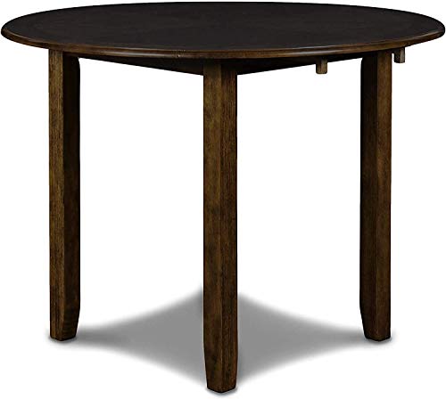 New Classic Furniture Gia 3-Piece Drop Leaf Dining Table Set with 2 Chairs, 42-Inch, Brown - color: Brown, size: Dining Set